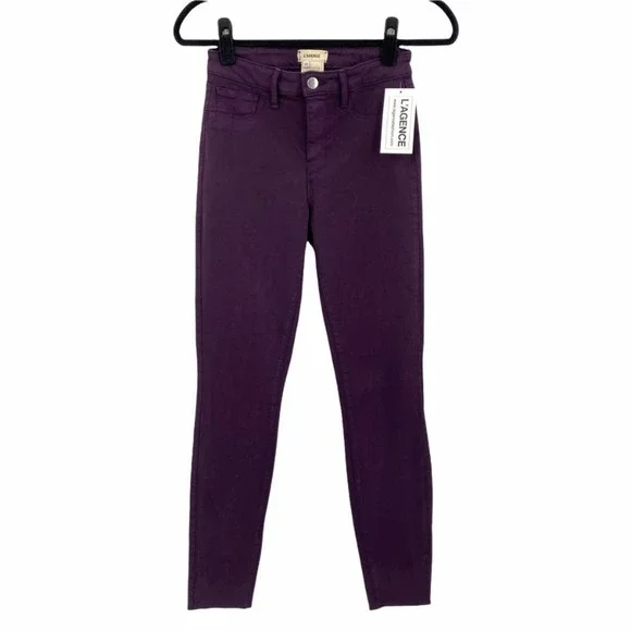 L'Agence Marguerite High Rise Skinny Jeans Purple